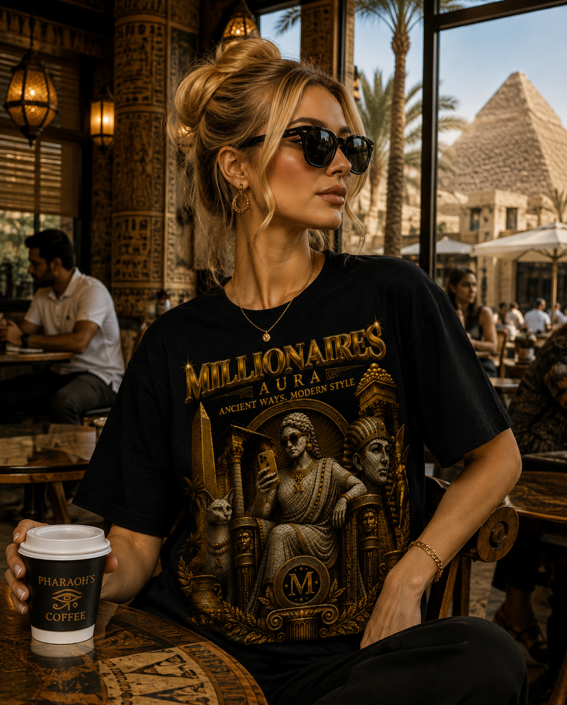 MILLIONAIRES AURA ANCIENT BLACK TEES