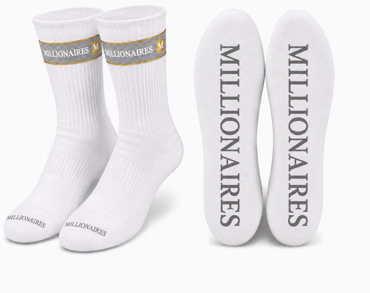 MILLIONAIRES AURA -SIGNATURE WHITE  SOCKS