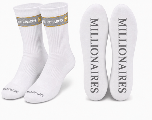 MILLIONAIRES AURA -SIGNATURE WHITE  SOCKS
