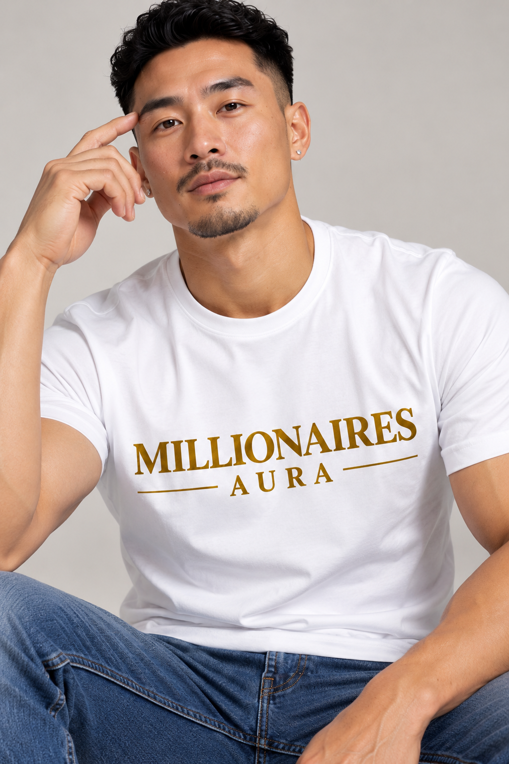 MILLIONAIRES AURA-SIGNATURE WHITE  TEES
