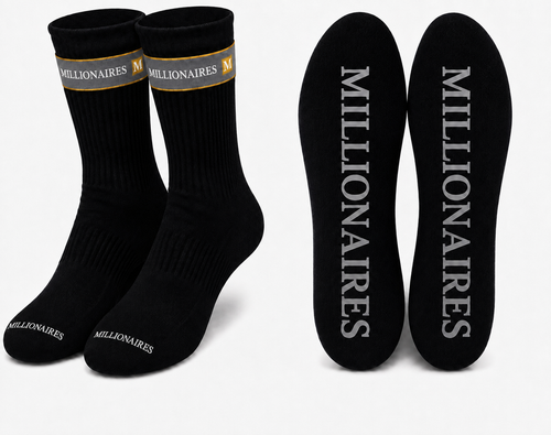 MILLIONAIRES AURA SIGNATURE BLACK SOCKS