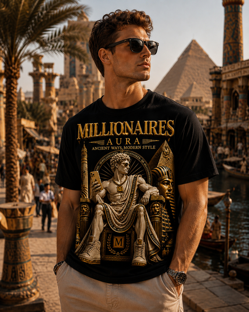 MILLIONAIRES AURA ANCIENT BLACK TEES