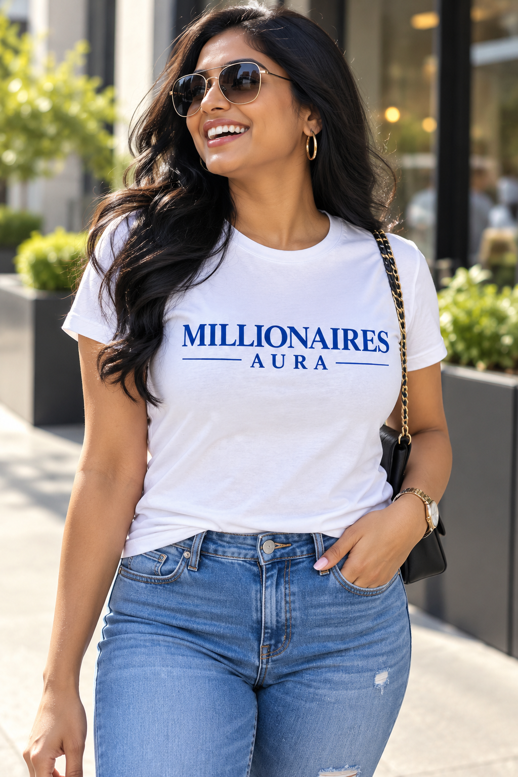 MILLIONAIRES AURA-SIGNATURE WHITE  TEES