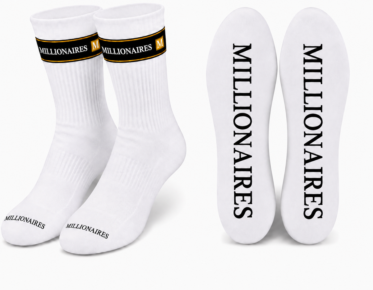 MILLIONAIRES AURA -SIGNATURE WHITE  SOCKS
