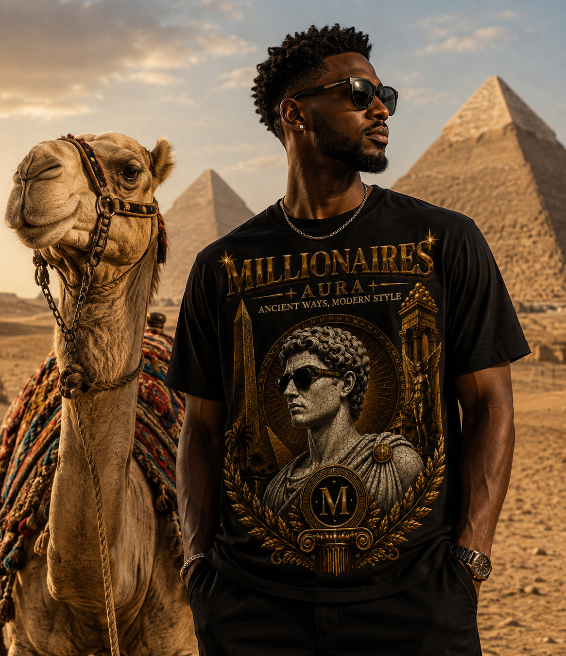 MILLIONAIRES AURA ANCIENT BLACK TEES