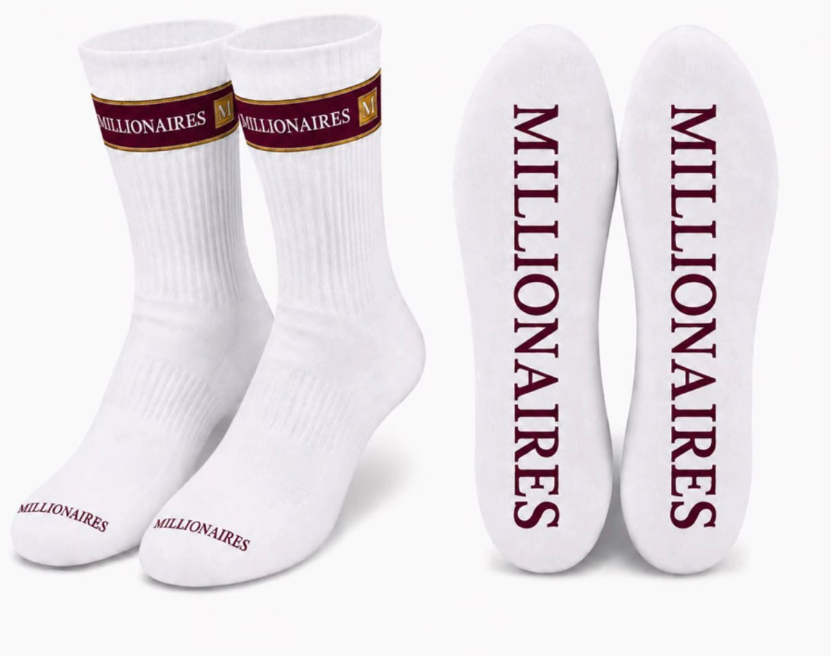 MILLIONAIRES AURA -SIGNATURE WHITE  SOCKS