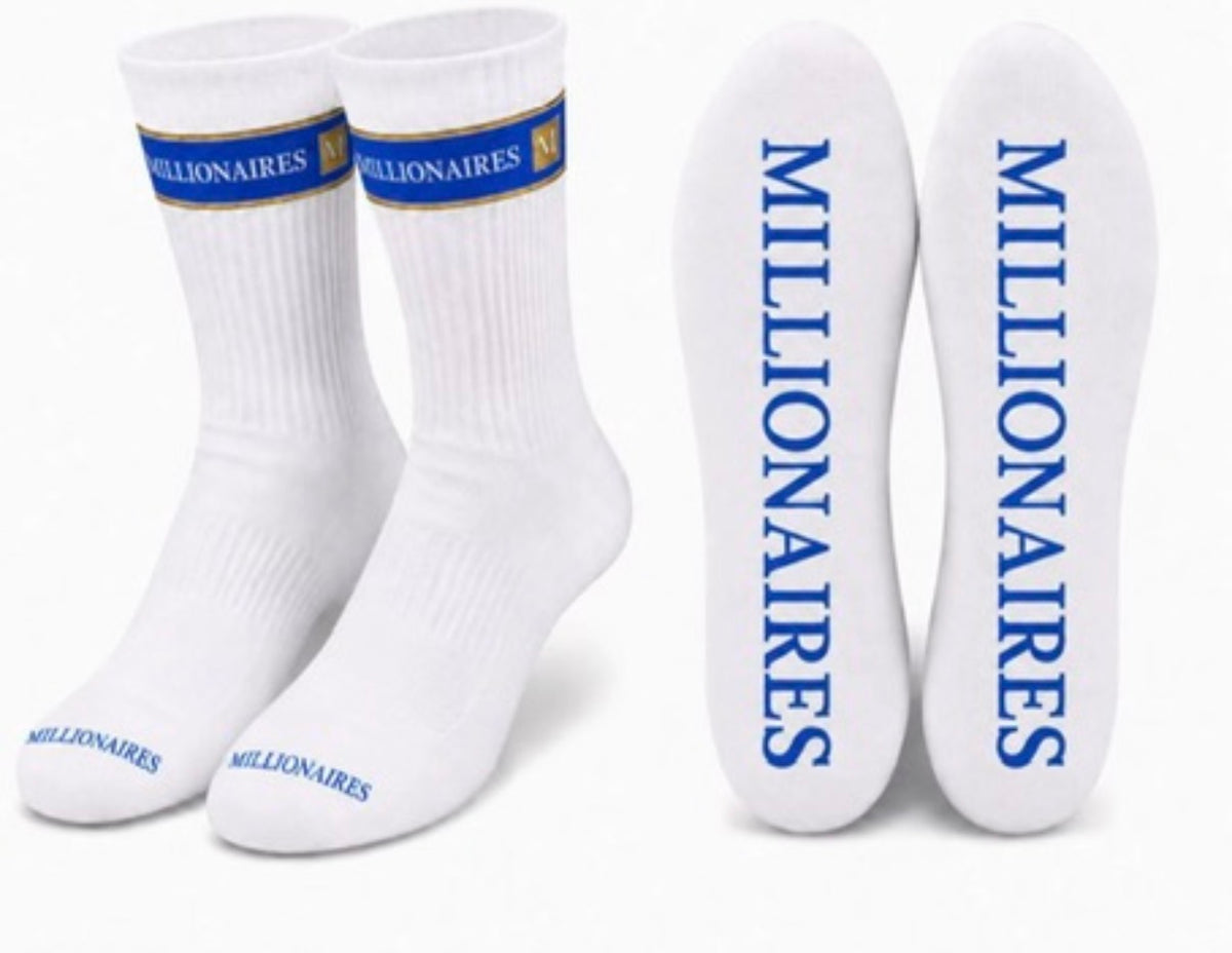 MILLIONAIRES AURA -SIGNATURE WHITE  SOCKS